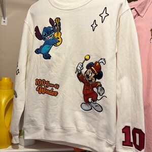 2023 Disney 100 Years of Wonder XS Embroidered Sweatshirt Mickey Stitch Dumbo